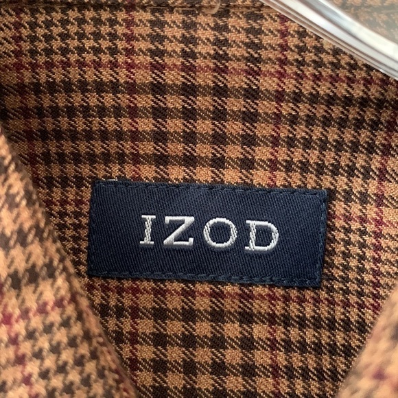 IZOD Flannel Shirt Long Sleeve Stretch Button - Picture 3 of 6